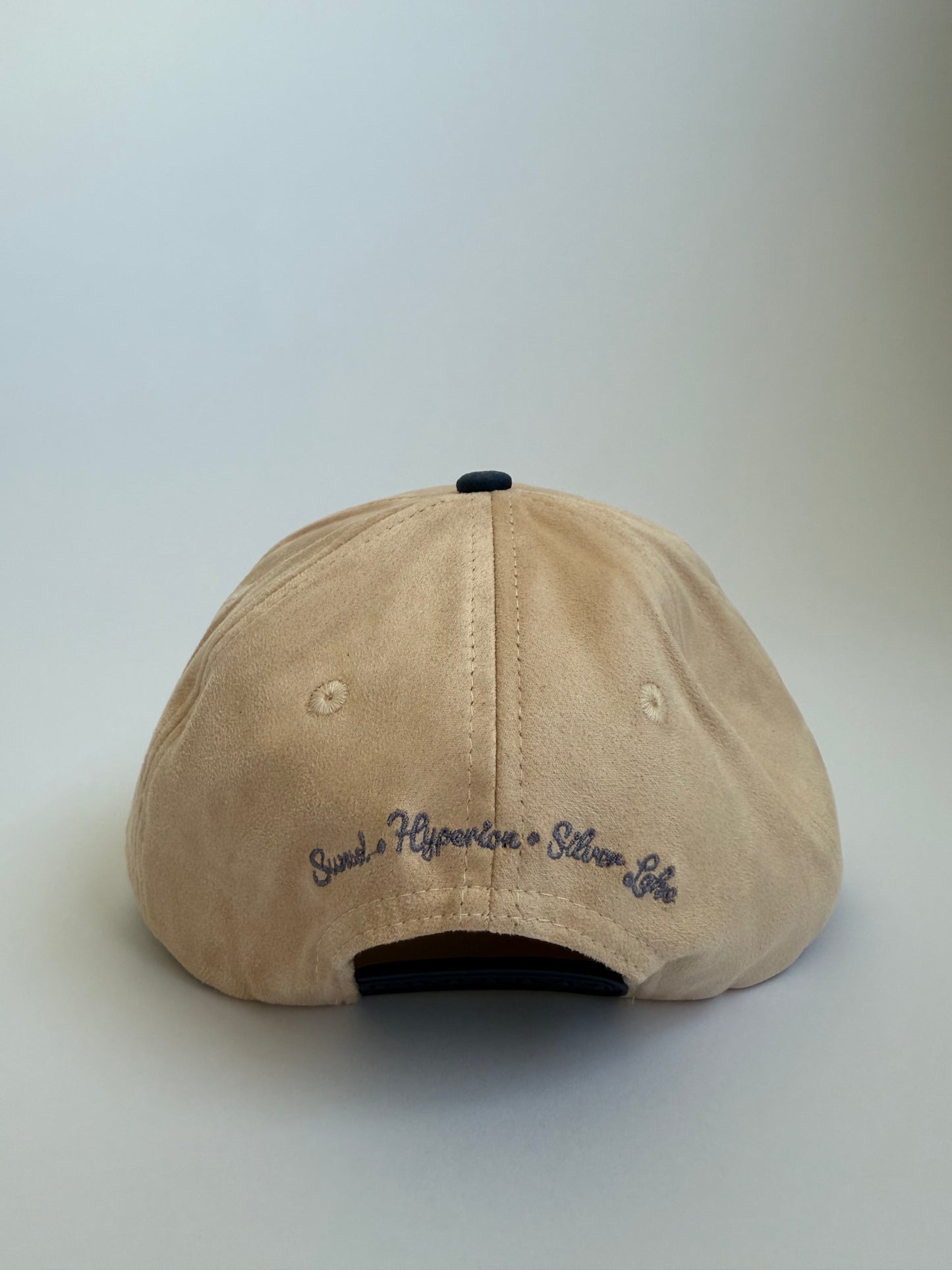 SILVER LAKE BEIGE/BLUE SUEDE SNAPBACK HAT
