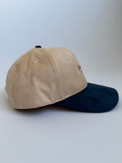 SILVER LAKE BEIGE/BLUE SUEDE SNAPBACK HAT