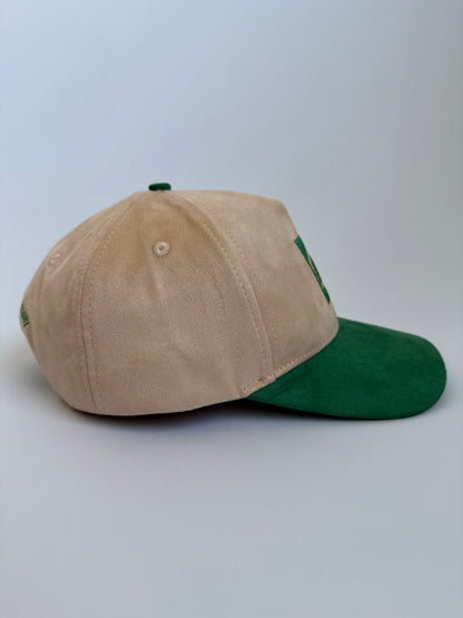 INGLEWOOD BEIGE/GREEN SUEDE SNAPBACK HAT