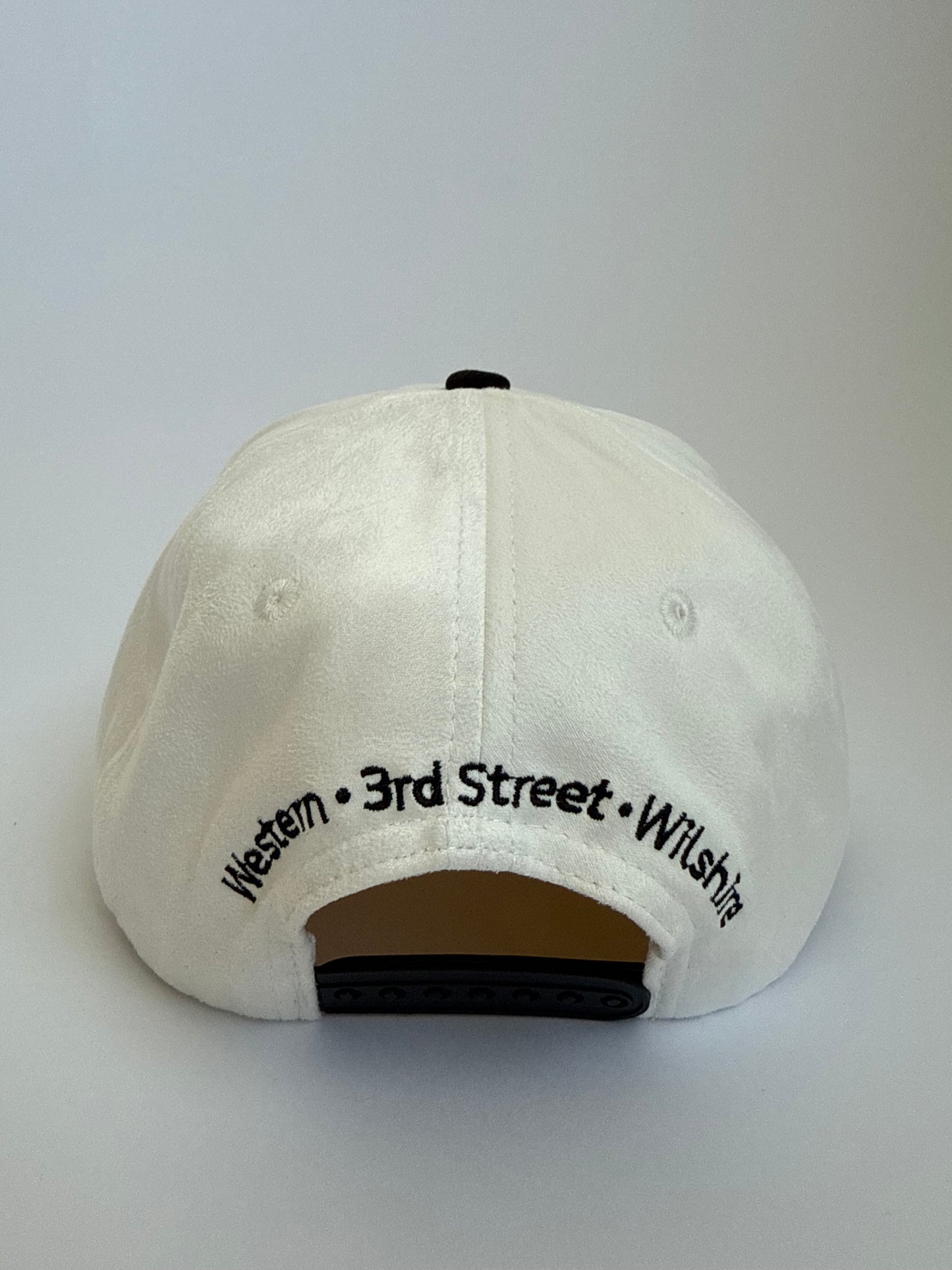 KOREATOWN WHITE/BLACK SUEDE SNAPBACK HAT