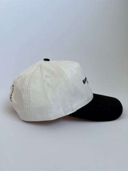 KOREATOWN WHITE/BLACK SUEDE SNAPBACK HAT