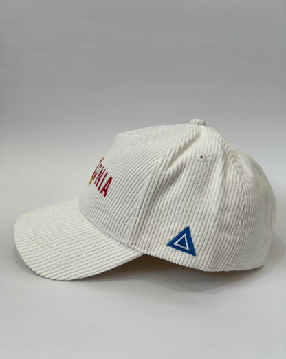 california 5-panel white corduroy hat, right side